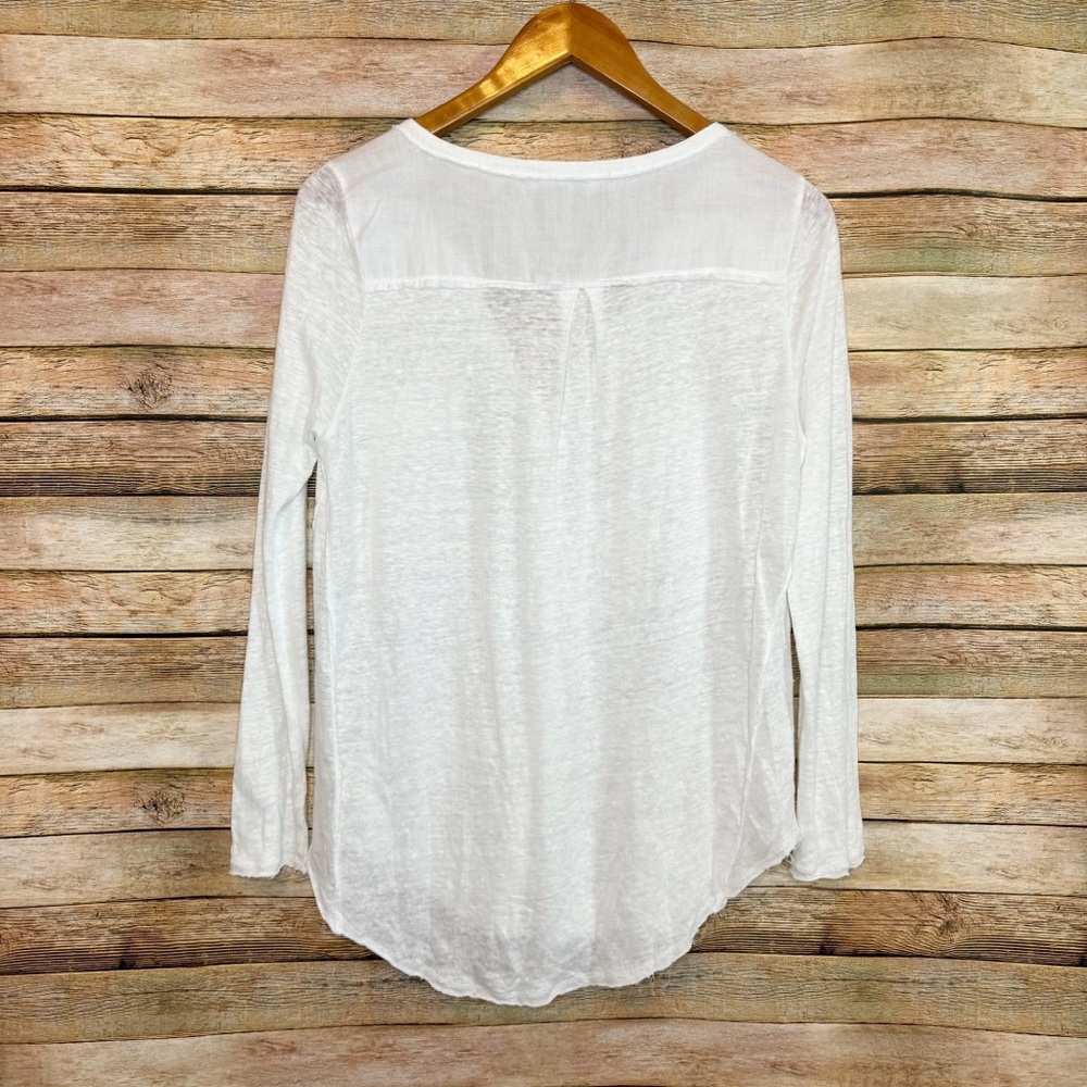 Sundance Linen Coastland Semi Sheer Button Down Pocket Top Size Small - Picture 3 of 8